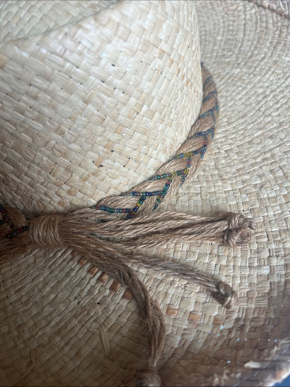 Women's Natural Straw Sun Hat with Braided Tie - Picture 2 of 6